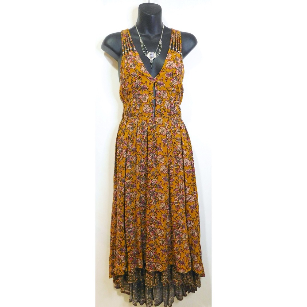 American Rag Multi Strap Floral Midi Dress Hi Low Dress Size XS